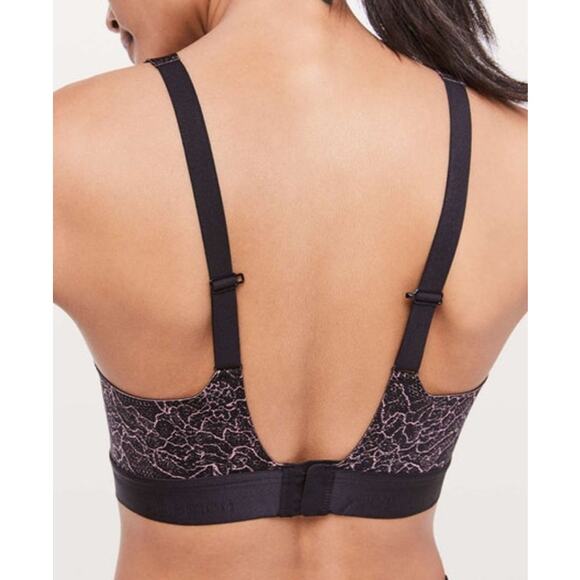 Lululemon Athletica Black Rose Fine Form Adjustable Strap Sports Bra Women's 34C - Picture 3 of 9
